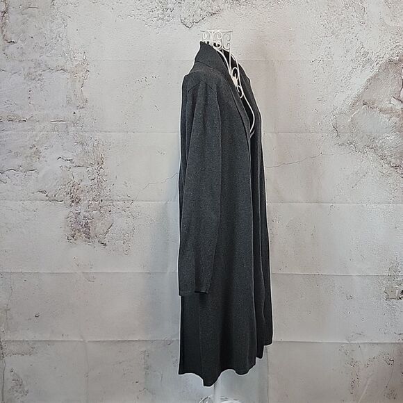 Christopher and Banks Grey Open-Front Sweater extra long Women's Size L - Picture 5 of 11